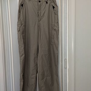 Men's Tan Suburban Hiking Pants Adjustable Waist Multiple Pockets Light Weight